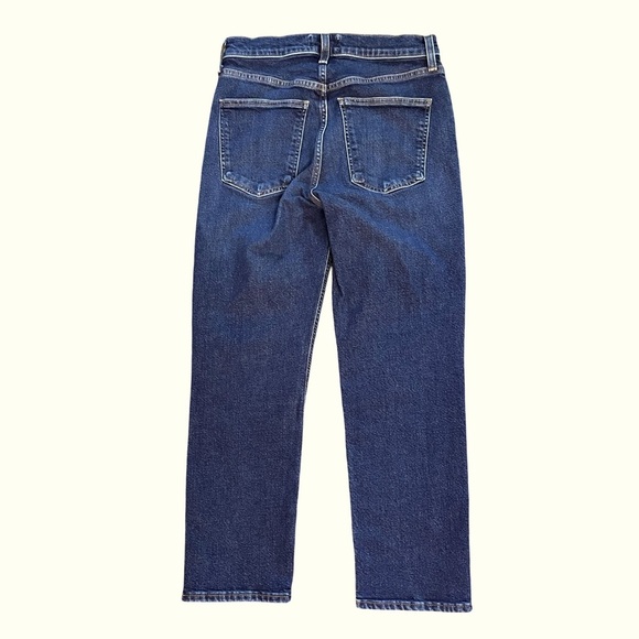 Agolde Kye Mid Rise Straight Ankle Crop Medium Dark Blue Denim Jeans Size 27 - Picture 3 of 11